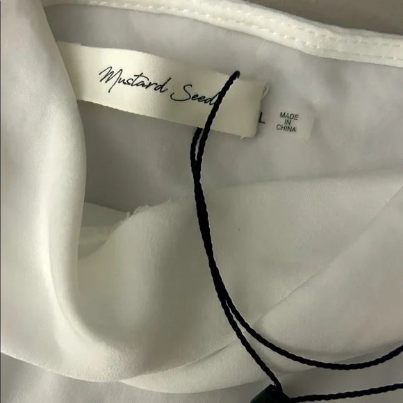 Mustard Seed White Camisole with Beaded Straps - Picture 2 of 3